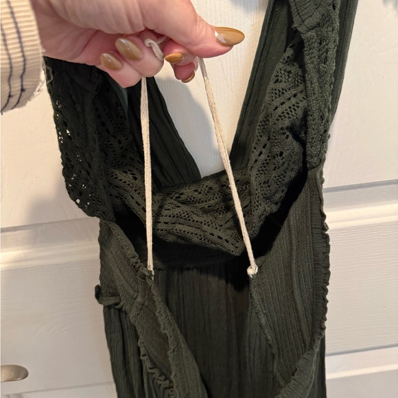 Free People Elegant Hunter Green Maxi Dress Size L - Picture 5 of 16